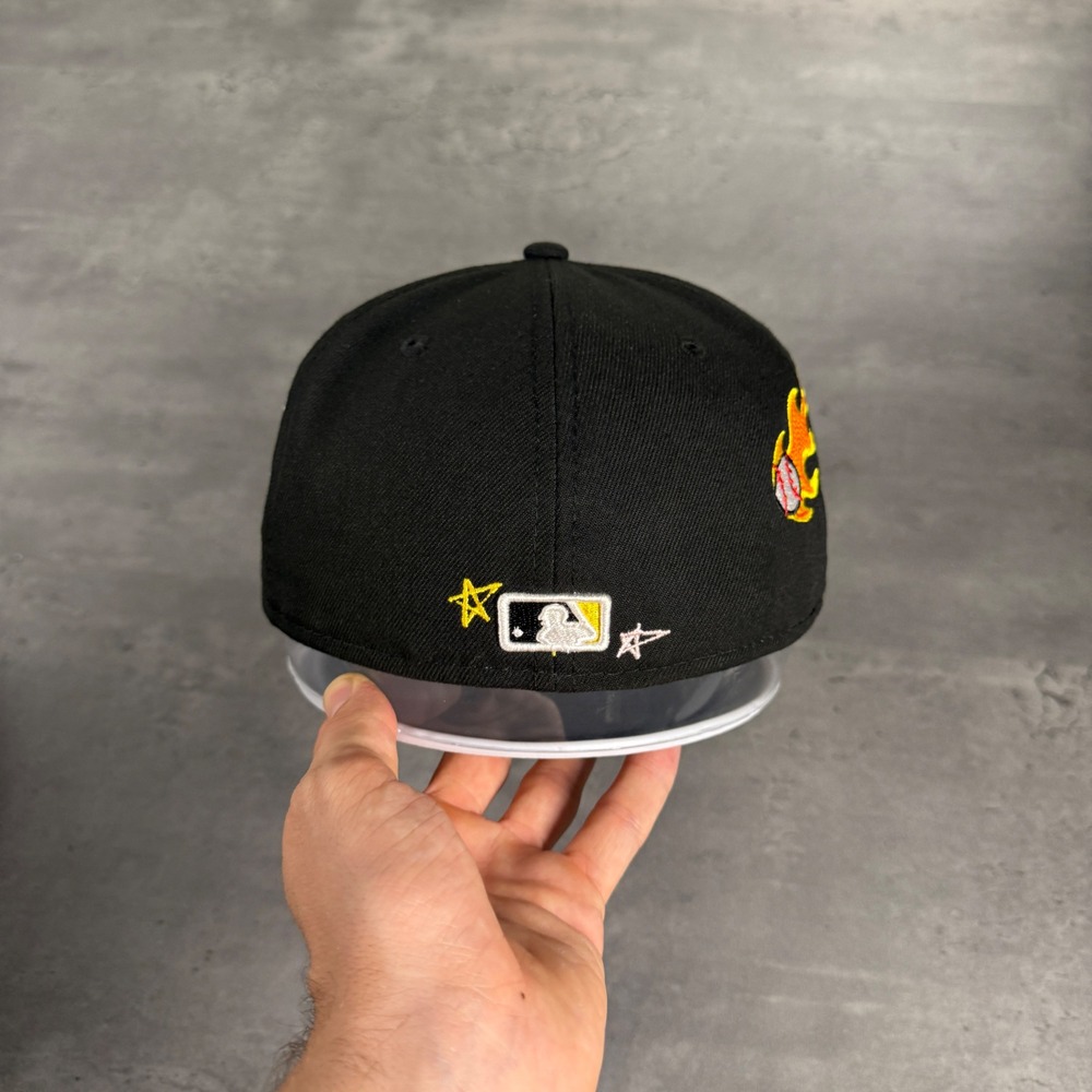 New Era Pittsburgh Pirates Hat 7 1/4 Black Doodle Scribble 59FIFTY Fitted MLB - Picture 5 of 7